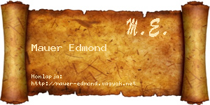 Mauer Edmond névjegykártya
